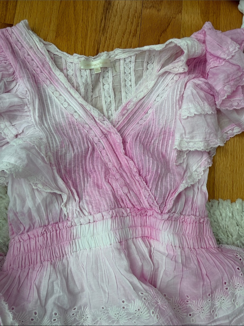 Love shack fancy dress pink and white size xs amazing condition- like new